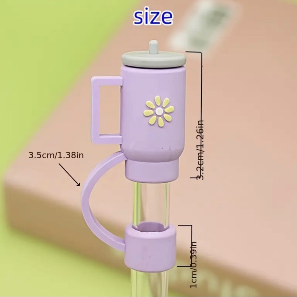 3 Yellow Silicone Straw Tip Cover - Reusable For Glass & Plastic Straws - Picture 2 of 3
